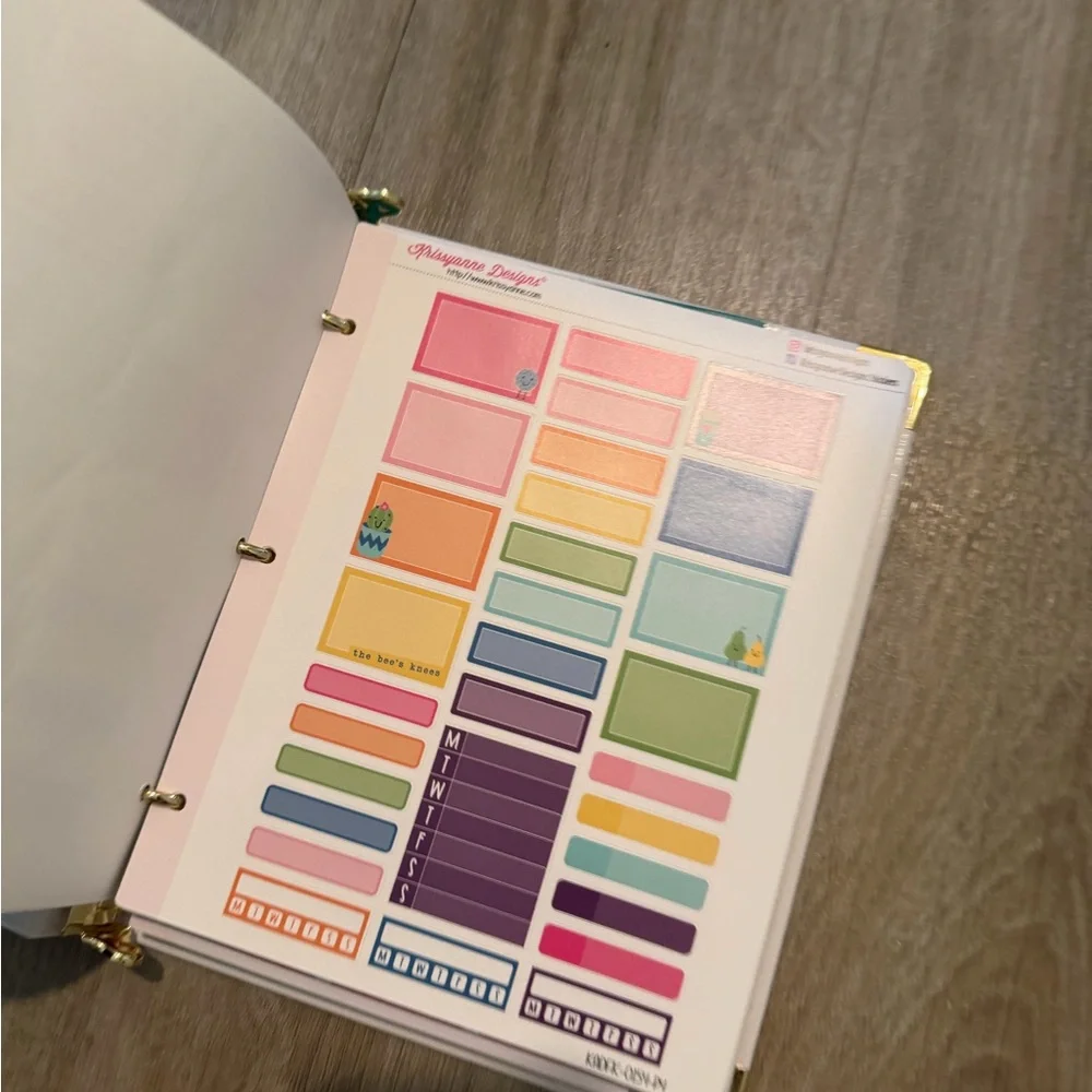 Yellow and Blue Typewriter Sticker Binder